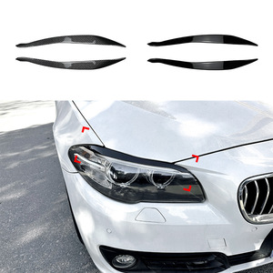 Bmw 5 Series F10 F11 Headlight Brow Stickers Piano Black Carbon Fiber Texture Body Decal Exterior Modification - Product Image 1