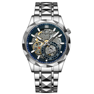 Montre à quartz squelette pour homme, en acier inoxydable, cadran ajouré, étanche, mode et affaires - Product Image 2