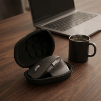 Étui pour souris sans fil Logitech MX Master 3S 4, matériau PU + velours EVA, fermeture à glissière, design simple, résistant à l'eau, rangement de voyage