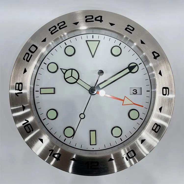 unique stainless steel modern popular watch shaped wall clocks