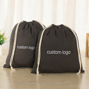 Luxury Jewelry Packing Custom Size Color Printing Logo Cotton Dust Bag Velvet <b>Drawstring</b> Pouch Canvas Dust Bag - Product Image 2