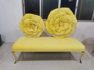 Causeuse de mariage blanche de luxe nouveauté canapé en acier inoxydable forme de coeur doré contemporain pour hôtels villas mariée marié - Product Image 6