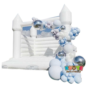 Fiesta de PVC comercial pequeña casa de rebote blanca pequeña boda castillo hinchable blanco Castillo de salto blanco inflable para la venta - Product Image 1