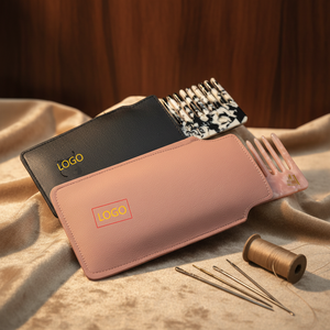 Accessoires <span class=keywords><strong>de</strong></span> cheveux personnalisés pour femmes, logo personnalisé, peigne à cheveux en acétate écologique avec étui en cuir PU personnalisé - Product Image 1