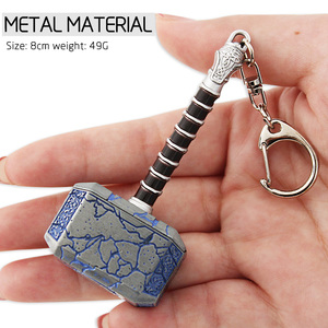 <span class=keywords><strong>Thor</strong></span> Quake armi violenza Viking <span class=keywords><strong>Thor</strong></span> Hammer portachiavi talismano in acciaio portachiavi placcato bronzo Vintage portachiavi martello 3D - Product Image 2