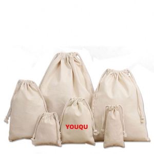 Heavy Duty Cotton <b>Rope</b> Drawstring <b>Bags</b> with Letter Pattern Customizable Size for Travel Groceries & Outdoor Activities - Product Image 2