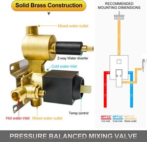 Sistema doccia a pioggia in oro spazzolato termostatico a manico singolo montato a soffitto per massaggio portatile ad alta pressione da 16 pollici in testa - Product Image 2