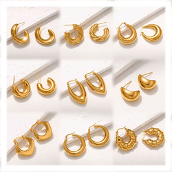 5-Pair Wholesale 18K Gold-Plated Zinc alloy Drop Earrings main image 1