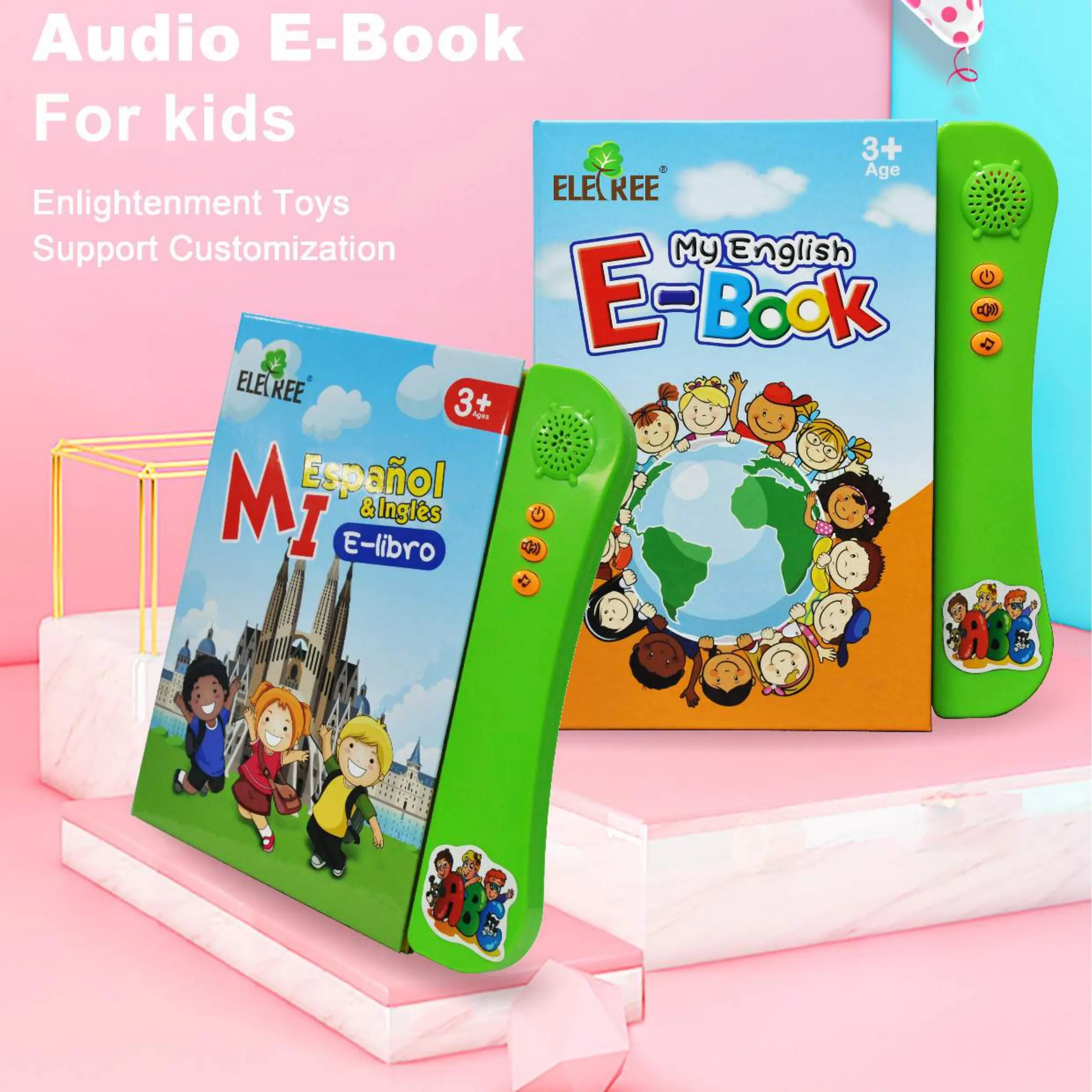 ELETREE Mainan Buku Bicara Anak-anak, Papan Cetakan Suara Hewan CIP Suara Hewan Audio Anak-anak Suara Buku Bayi