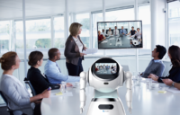 Robot de service professionnel humanoïde intelligent Cruzr, reconnaissance faciale, commande par application, charge automatique, autonomie de 8h, écran de 12 pouces, 360°