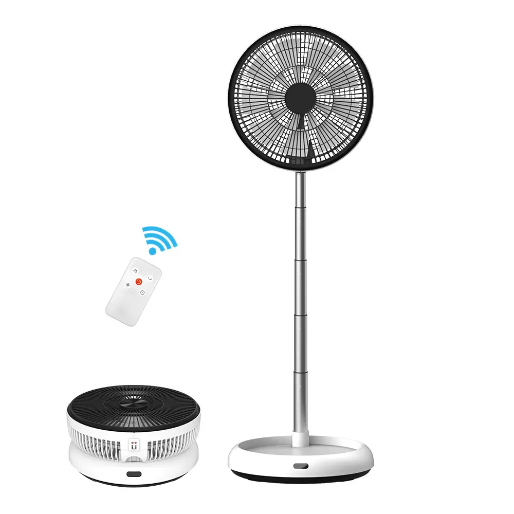 charger stand fan for home 8 speed super quiet battery operated foldable portable tower & pedestal fans