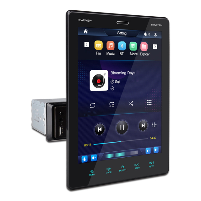 9.5 Inch Car MP5 Player Dashboard 1 DIN IPS Touch Screen 1080p HD Built-in CarPlay Backup Camera FM Stereo