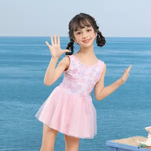 High Quality Floral Print Kids Swimwear Custom Children Girls Baby Toddler Cute Designer Swimsuit 2024 With Skirt Beachwear OEM