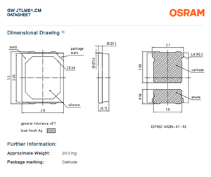 2026ประสิทธิภาพสูง SMT ไฟ LED ระหว่าง2835สีขาวนวล2700K 3.05V 60mA 0.2W 120deg Ra90รับประกัน3ปี - Product Image 6