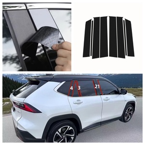 Para Toyota Yaris Cross AC200 Vios <span class=keywords><strong>Accesorios</strong></span> exteriores Panel de cubierta de ventana de puerta decorativa Accesorio de columna central negro brillante - Product Image 2