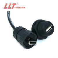 Conector de montaje en panel USB impermeable IP67 para transmisión de señal