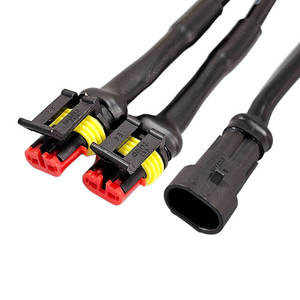 AMP1.5 3-in-1 Automotive Waterproof <b>Adapter</b> Connector Y-Shape Plug Splitters Wiring Harness - Product Image 1