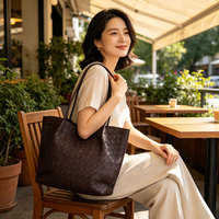Sac fourre-tout tissé personnalisé avec pochette amovible, poignée supérieure et bandoulière pour le travail et les voyages, service OEM