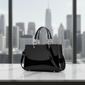 Sac à main design 2026 en similicuir brillant PU, sac fourre-tout structuré pour femme, sac à bandoulière rayé, sacs de soirée pour femme - Product Image 1