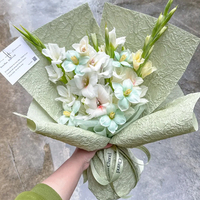 Papier d'emballage cadeau pour bouquet de fleurs, fait main, 100% vierge, texture marbre, écologique, réutilisable, double face, en rouleau, emballage personnalisé