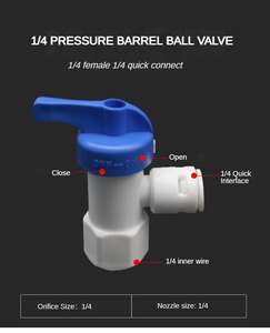 Bộ lọc phù hợp <span class=keywords><strong>1</strong></span>/<span class=keywords><strong>4</strong></span> "Kết nối nhanh chóng nhựa thông qua bóng van nước điều khiển chuyển đổi cho RO Máy lọc nước - Product Image 3