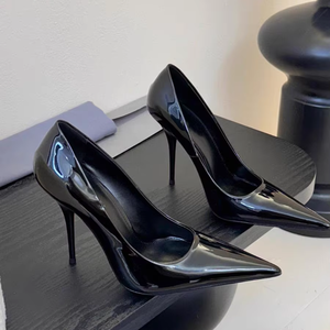 Escarpins à talons aiguilles pour femmes, bout pointu, en cuir verni, talons hauts, à enfiler, grandes tailles, talons fins, pour occasions formelles et soirées - Product Image 1