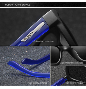DUBERY 2025 Nouvel arrivage de lunettes de créateur Meilleures ventes de lunettes de soleil noires Lunettes de soleil PC classiques carrées surdimensionnées bleu rouge jaune - Product Image 5