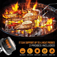Thermomètre numérique à lecture instantanée pour la cuisson, le grillage, le barbecue, la pâtisserie, résistant à l'eau IP54 avec 4 sondes