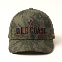 Gorra de Béisbol con Estampado Tropical, 6 Paneles, Bordado 3D, Visera Rígida Curvada, Sarga 100% Algodón, para Senderismo al Aire Libre, Logotipo Personalizado, Unisex, Venta al Por Mayor
