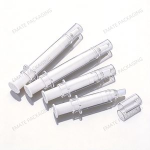 Envase Aplicador Redondo de Doble Capa para Cosméticos, en Forma de Jeringa, Sistema de Inyección sin Aire, 5ml 10ml 15ml, Botellas para Crema de Ojos - Product Image 1