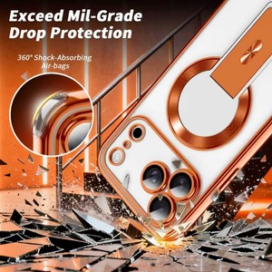 เคสโทรศัพท์ใส Senyork electroplate พร้อมที่ยึดแม่เหล็ก สำหรับ iPhone 17Air 12 11  พร้อมฟิล์มกันรอยเลนส์ ป้องกันการกระแทก ป้องกันด้านหลัง - Product Image 3