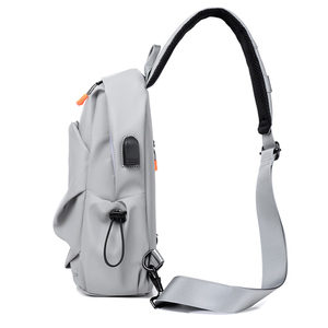 2023 borsa a tracolla a tracolla con USB e serratura codificata borsa a tracolla antifurto Fashion Cool Sling Bag Logo personalizzato impermeabile per uomo - Product Image 4