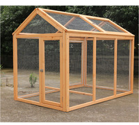 Grande cage de volaille en bois anti-corrosion pour l'intérieur et l'extérieur, poulailler et enclos à lapins avec structure en filet