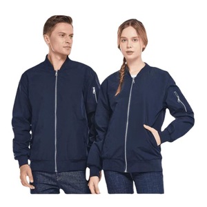 Autumn Trendy Unisex Custom School Uniform Workwear Logo Solid Color Stand Collar <strong>Trench</strong> <strong>Coat</strong> Zipper Casual for Flight Jacket - Product Image 2