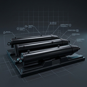 Cylindres hydrauliques en acier inoxydable de haute qualité à double cylindre bidirectionnel, conception non standard, pour moteur de pompe à engrenages - Product Image 2