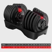 Dinuo Wholesale DINUO Ensemble d'haltères réglables et support 40 kg - 16 niveaux de réglage 2-40 kg/4-90 lb Verrouillage rapide 2-en-1 pour usage domestique et commercial
