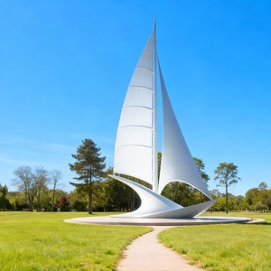 Escultura Moderna <span class=keywords><strong>de</strong></span> Metal con Forma <span class=keywords><strong>de</strong></span> Velero Vincentaa, <span class=keywords><strong>Arte</strong></span> para Exteriores, para Jardín <span class=keywords><strong>de</strong></span> Hotel o Paisajismo - Product Image 2