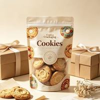 Sacs en plastique personnalisés imprimés pour l'emballage alimentaire, sacs refermables à fond plat en Mylar de qualité alimentaire, pochettes à soufflet pour l'emballage de biscuits