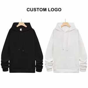 Felpa con Cappuccio Personalizzata da Uomo, Stile Oversize Invernale, Streetwear con Zip, Tinta Unita e Spalle Scese - Product Image 2