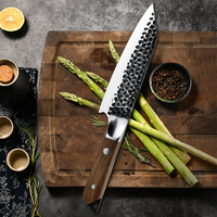 Manche en ébène de luxe 5CR15Mov en acier au carbone couteaux de cuisine kiritsuke couteau de Chef forgé à la main