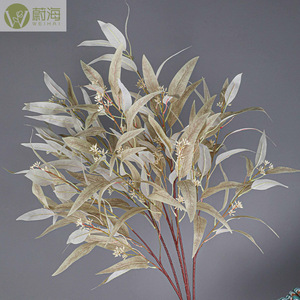 Branches de feuilles d'eucalyptus en soie artificielle 90CM pour DIY, plantes artificielles de Noël, décoration maison, mariage, jardin, aménagement paysager - Product Image 3