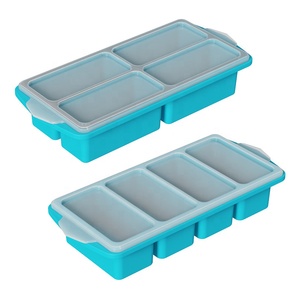 Conteneur à glace en silicone de qualité alimentaire avec couvercle amovible, réutilisable, sans BPA, grande capacité, facile à nettoyer pour soupes, sauces et bouillons - Product Image 4