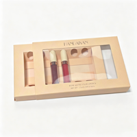 Kit de Maquillage Personnalisé avec Logo Privé : Crème à Lèvres Mate Naturelle, Crayon à Lèvres Marron Nude et Rouge à Lèvres Liquide en Coffret