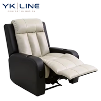 Canapé inclinable en cuir pour salon, détente et loisirs, avec porte-gobelets