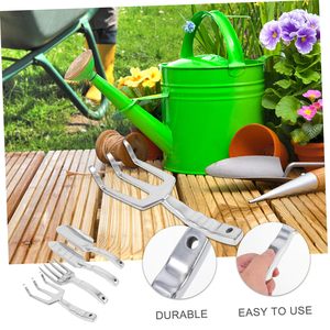 Set di <span class=keywords><strong>attrezzi</strong></span> da giardino 4 pezzi <span class=keywords><strong>per</strong></span> <span class=keywords><strong>attrezzi</strong></span> paletta da piantare pala da giardinaggio <span class=keywords><strong>orticoltura</strong></span> rastrelli pratici in lega di alluminio argento - Product Image 6