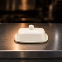 Beurrier en céramique et porcelaine de style moderne avec couvercle écologique, forme rectangulaire, certifié ISO9001 pour une utilisation en camping en plein air