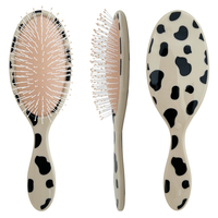 Brosse démêlante à poils de sanglier imprimée 3D motif léopard pour extensions de cheveux et perruques, personnalisable avec logo