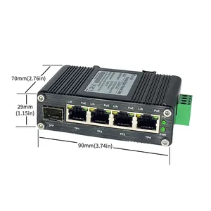 Mini commutateur Ethernet industriel, 5 ports Gigabit, trempé, RJ45, 10, 100, 1000Mbps, rail Din, montage mural
