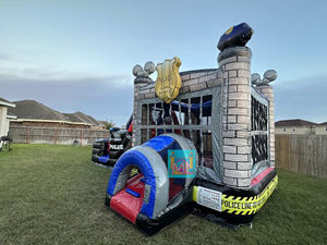 Château gonflable commercial <span class=keywords><strong>de</strong></span> haute qualité avec toboggan, château gonflable à thème voiture <span class=keywords><strong>de</strong></span> <span class=keywords><strong>police</strong></span> pour les fêtes d'enfants - Product Image 5