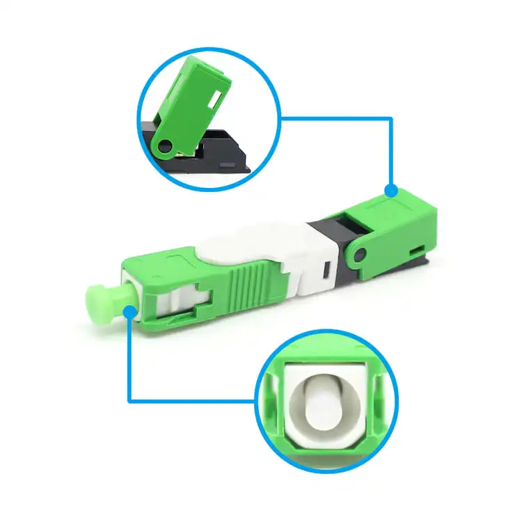 Sopto SC APC/UPC Conector Rápido em estoque Verde FTTX Pequeno SC Fiber Quick Connector